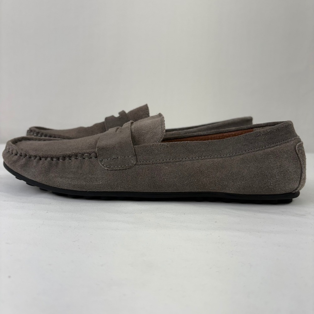Lands End Mens Suede Leather Loafer Driving Moccasin‎ Shoes Gray 9.5